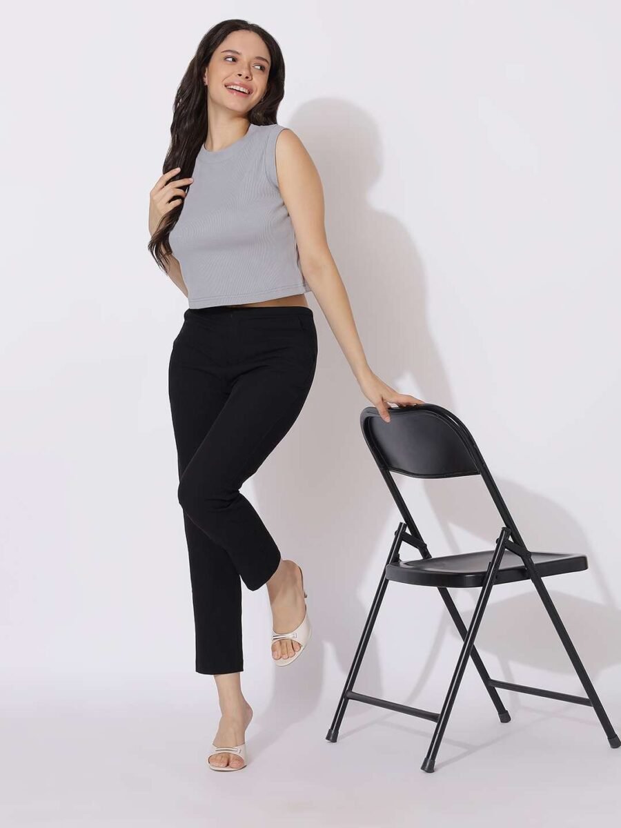 Sorelle Ribbed Top – Grey